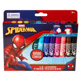 Spiderman 12 Jumbo Fibre Markers Multipack