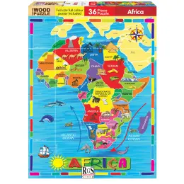 Map Of Africa 36 Piece Wooden Puzzle