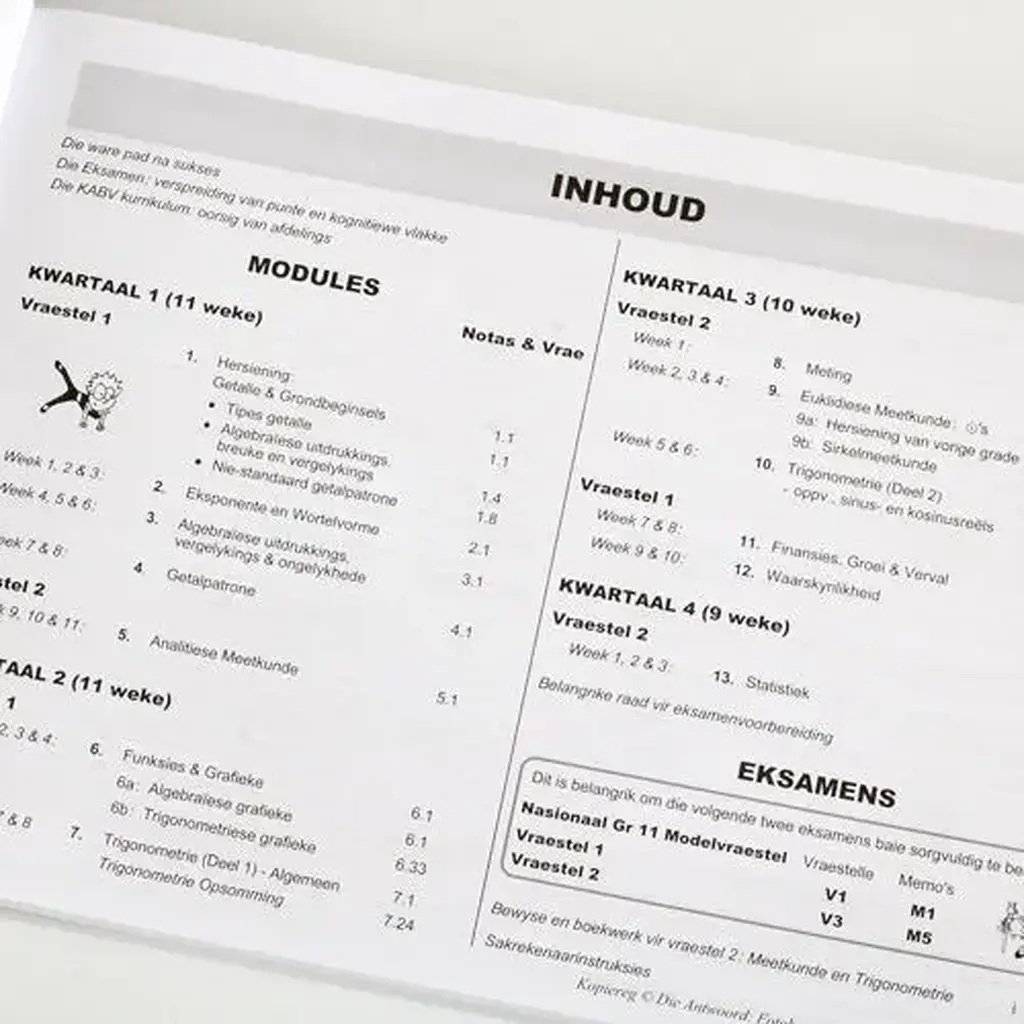 Die Antwoord-Reeks: Gr 11 Wiskunde 3in1 Studiegids