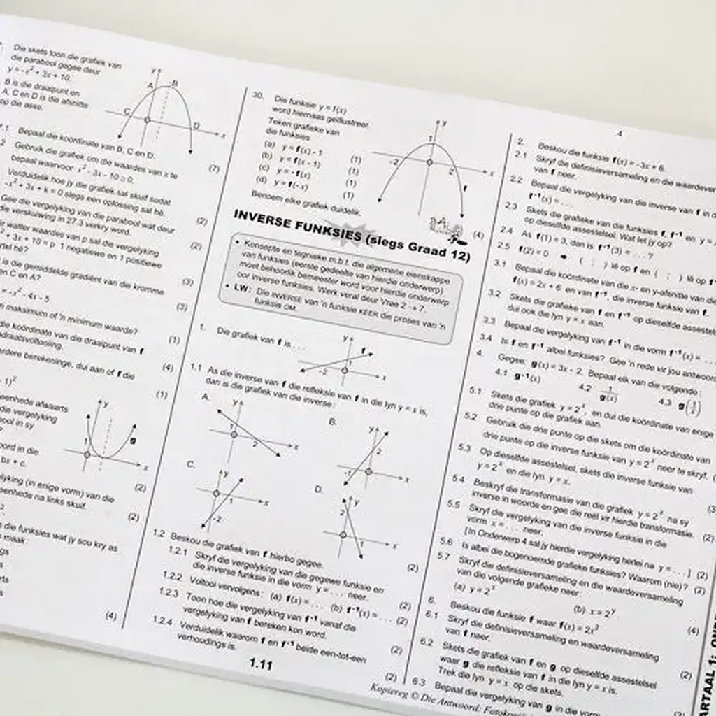 Die Antwoord-Reeks: Gr 12 Wiskunde 2in1 Studiegids
