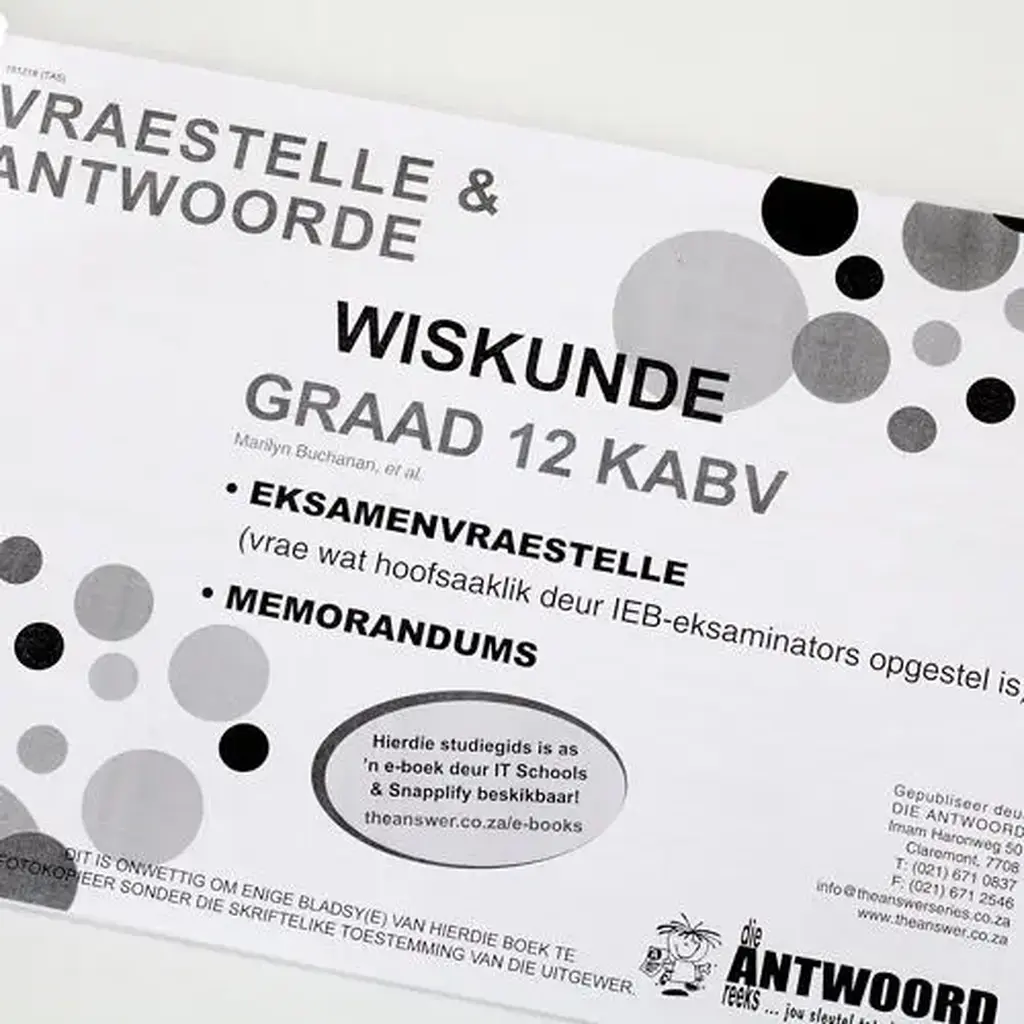 Die Antwoord-Reeks: Gr 12 Wiskunde V&A Studiegids