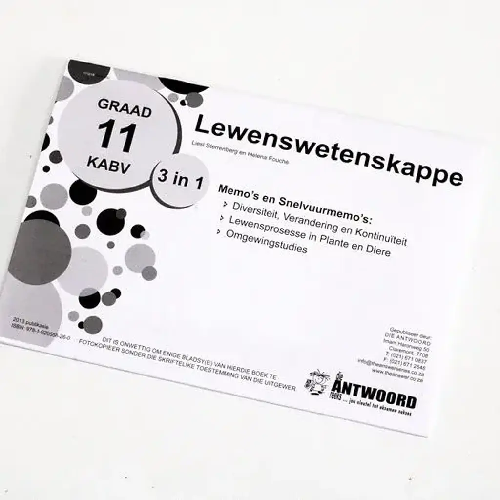Die Antwoord-Reeks: Gr 11 Lewenswetenskappe 3in1 Studiegids