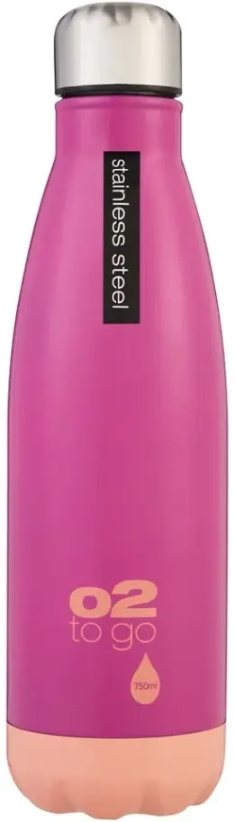 O2 Single Wall Stainless Steel Bottle 750ml - Blush