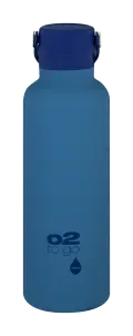 O2 Double Wall Stainless Steel Bottle 750ml with Handle - Deep Blue image