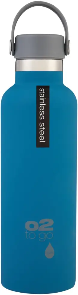 O2 Double Wall Stainless Steel Bottle 750ml with Handle - Navy Blue