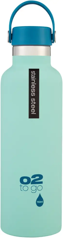 O2 Double Wall Stainless Steel Bottle 750ml with Handle - Teal